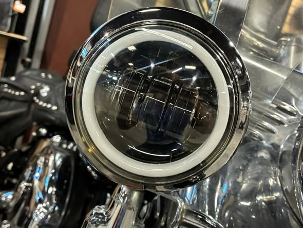 Before pictures of the headlight repair on this motorcycle.